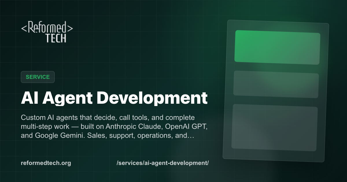 AI Agent Development Services | ReformedTech