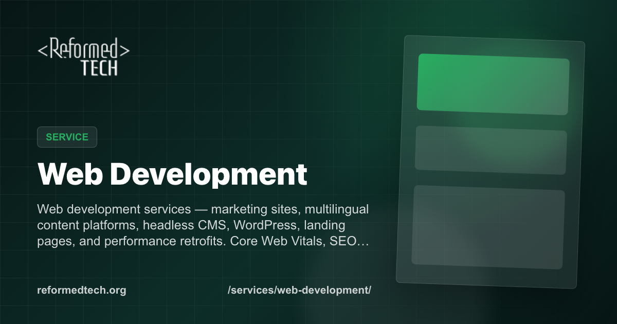 Web Development Services | ReformedTech